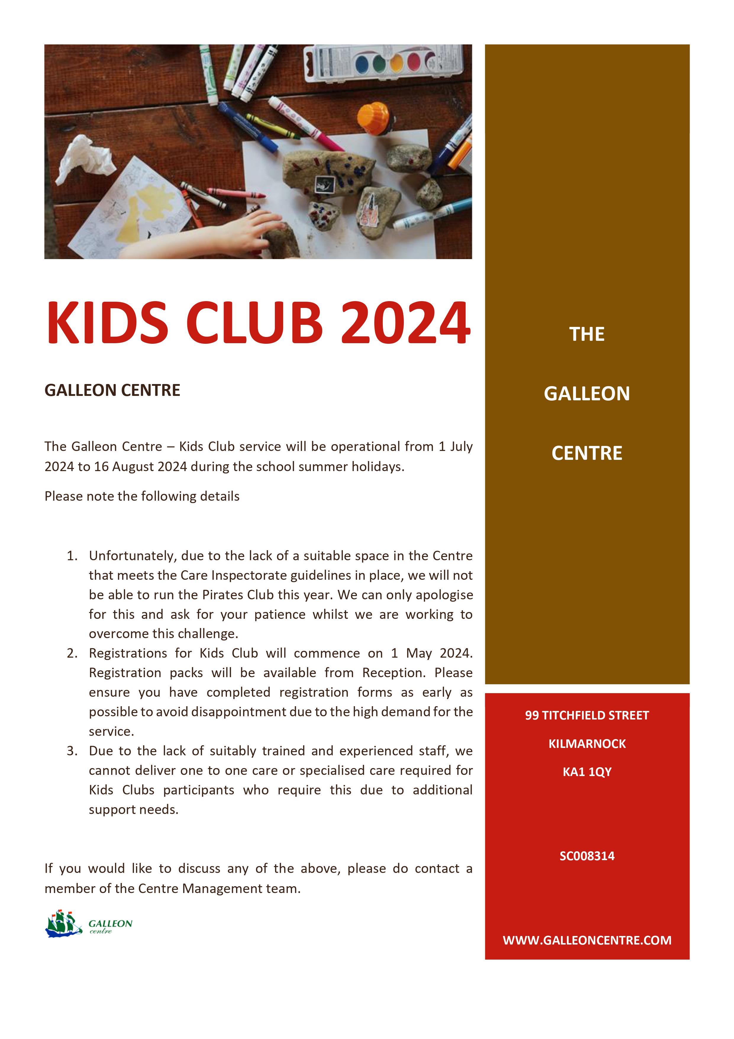 Kids Club 2024 Customer notice