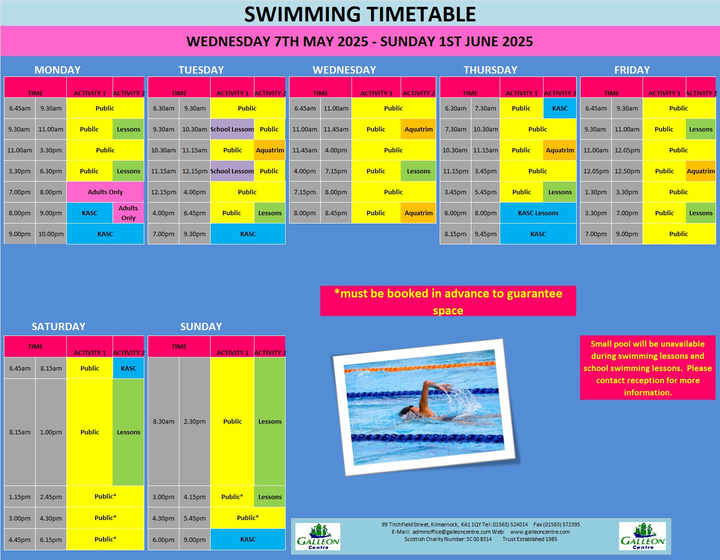 POOL TIMETABLE FROM 7.05.25 1.06.25