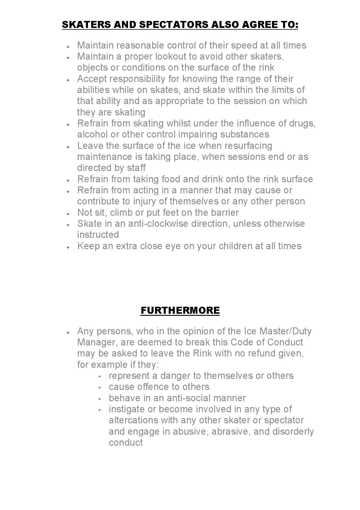 SKATER CODE OF CONDUCT Page 2
